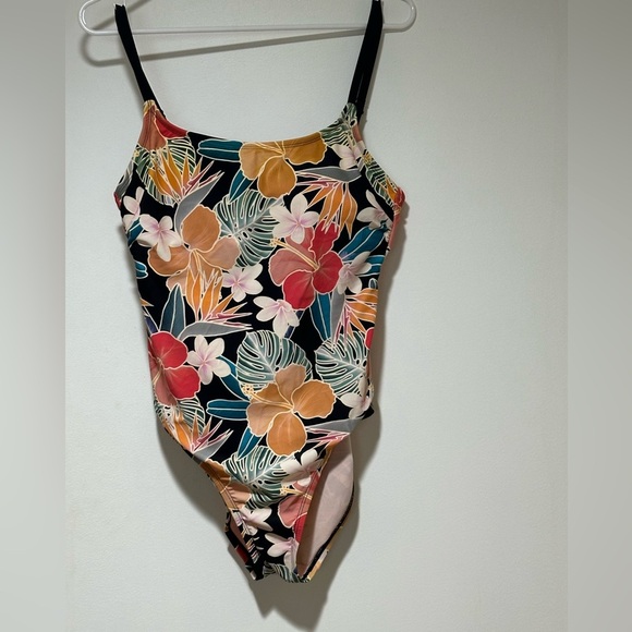 Hurley Ladies' Size M One-Piece Swimsuit, UPF 50+, Black Multi-Color Floral - Picture 3 of 7
